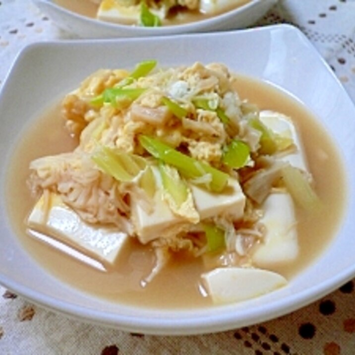 豆腐とホタテの玉子とじ